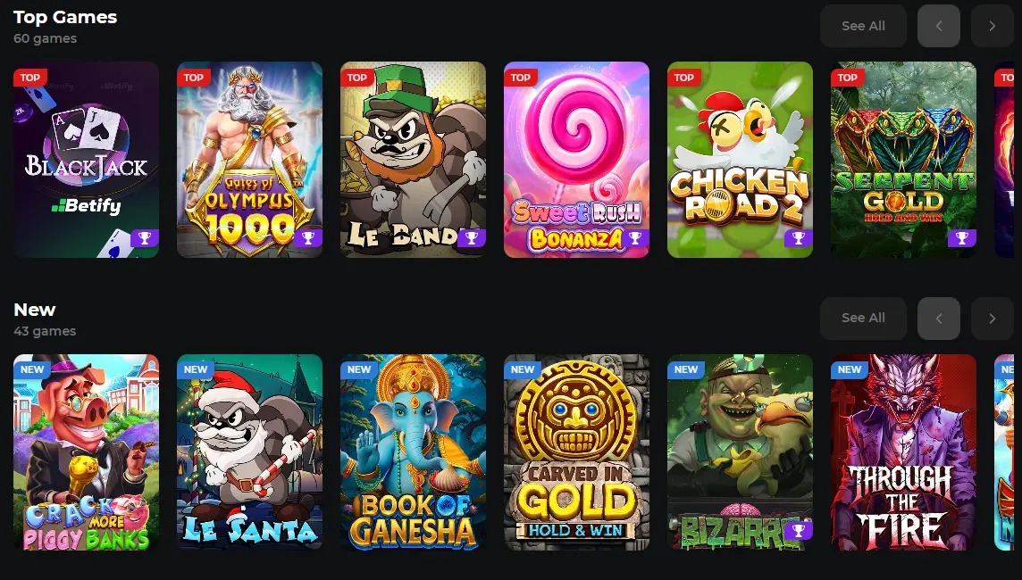 Welcome bonus, casino games and weekly promotions